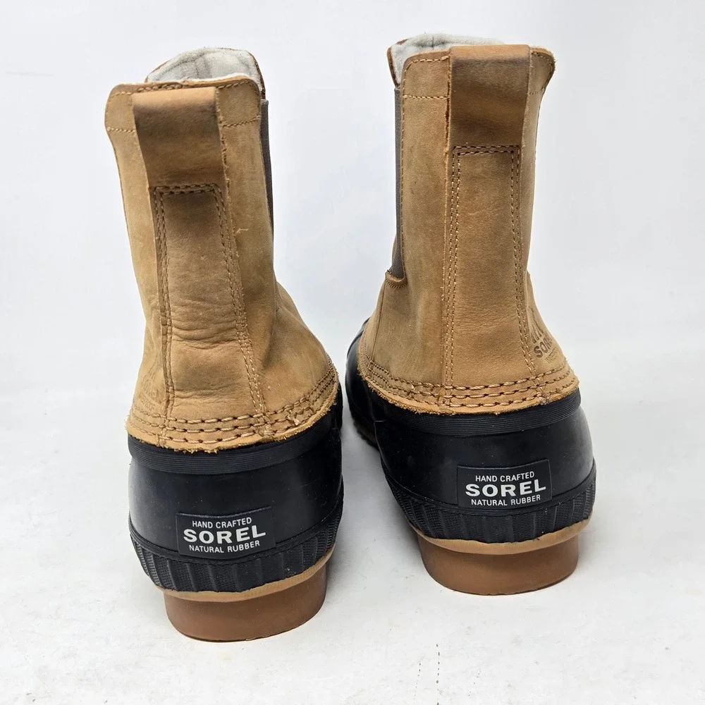 Sorel Cheyanne II Chelsea Waterproof Duck Boots Mens 12‎ Tan Black NM2609-286